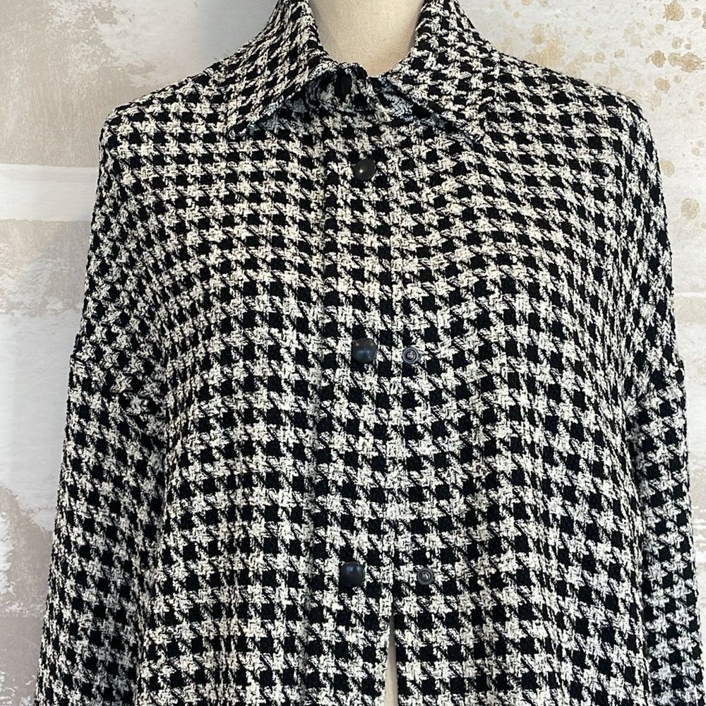 Zara Houndstooth Snap Button Jacket - image 2